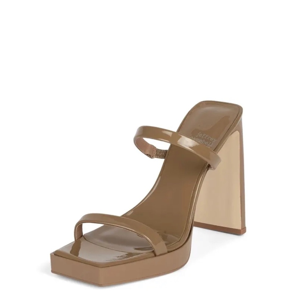 Jeffrey Campbell Hustler Platform Heels - Taupe Patent - Size 6 NEW IN BOX